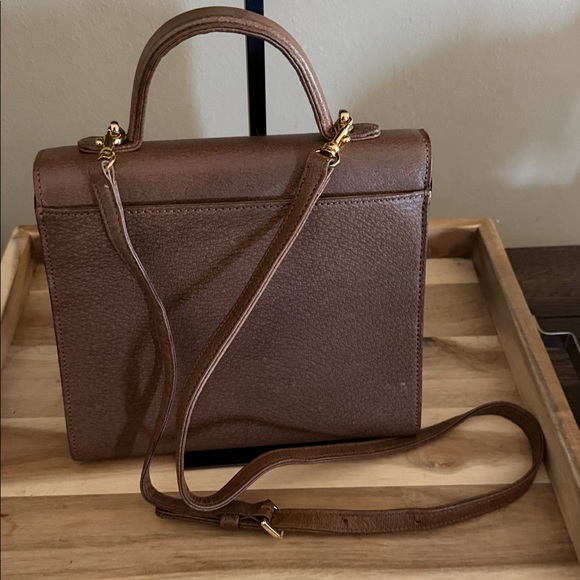 Valentino Garavani Brown Leather Top-Handle Crossbody Bag with Gold Hardware - Picture 4 of 9